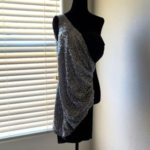 Sequin silver mini dress